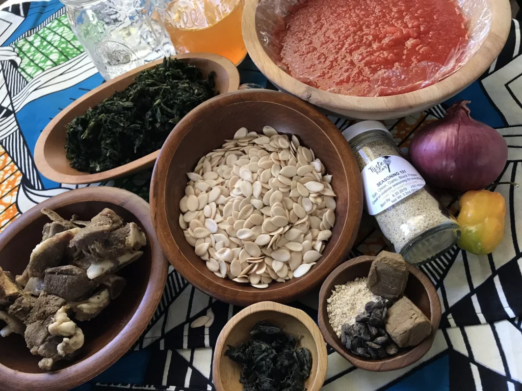 Ingredients for egusi soup